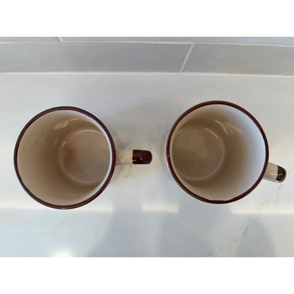 Vintage Herzfeld's Florida Souvenir Coffee Mugs Speckled Stoneware Set of 2 1983 - Picture 4 of 8